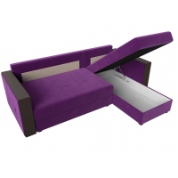 Угловой диван Валенсия Лайт (микровельвет фиолетовый) - Изображение 5